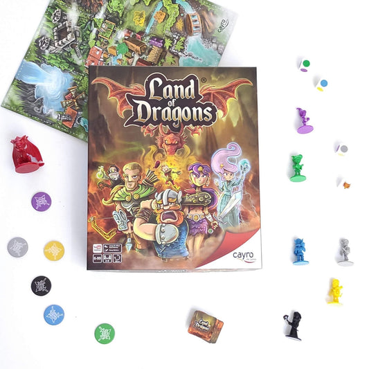 ¿Conoces el juego Land of Dragons? Descúbrelo a continuación El juego es Land of Dragons de @cayrothegames El objetivo del juego será conseguir la mayor cantidad de puntos al final de la partida. En el juego además del tablero, fichas y demás, las 6 figur