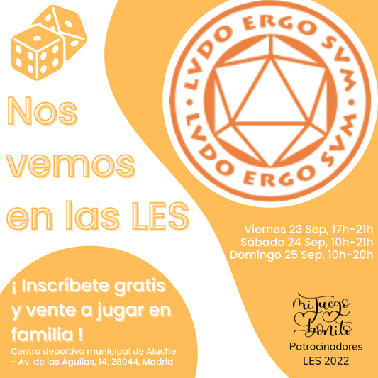 Del 23 al 25 de septiembre nos vemos en las Les2022 en Madrid ¿Quieres venir a uno de los mayores eventos de juegos de de mesa que se celebran? 🗓️ Desde el próximo viernes 23 al domingo 25 de septiembre estaremos en las Jornadas Solidarias de Juegos de m