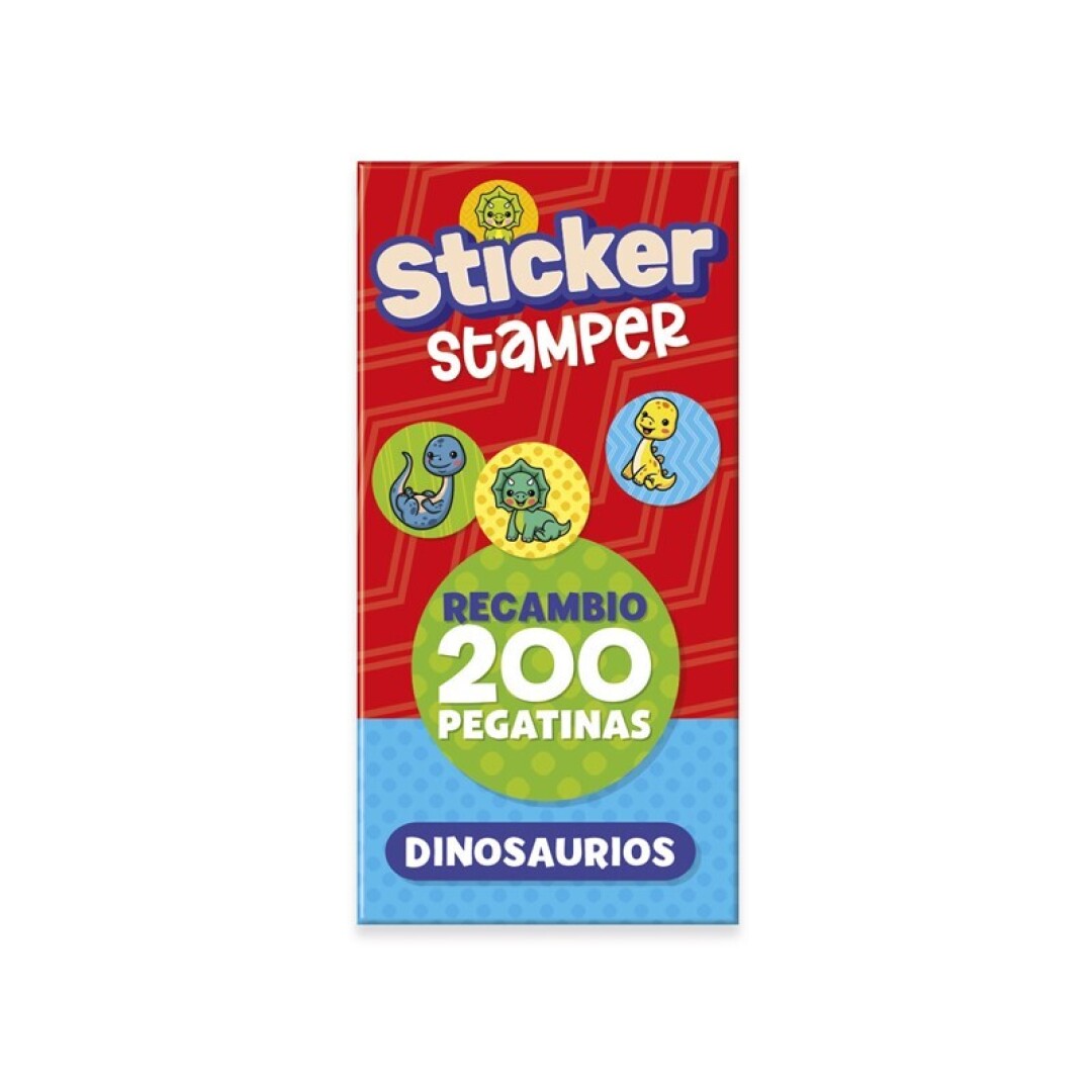 200 PEGATINAS RECAMBIO RECAMBIO STICKER STAMPER - DINOSAURIOS