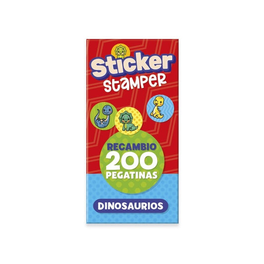 200 PEGATINAS RECAMBIO RECAMBIO STICKER STAMPER - DINOSAURIOS