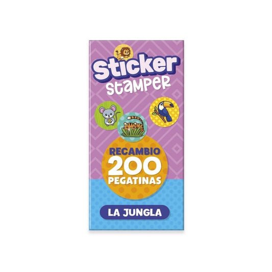 200 PEGATINAS RECAMBIO RECAMBIO STICKER STAMPER - LA JUNGLA