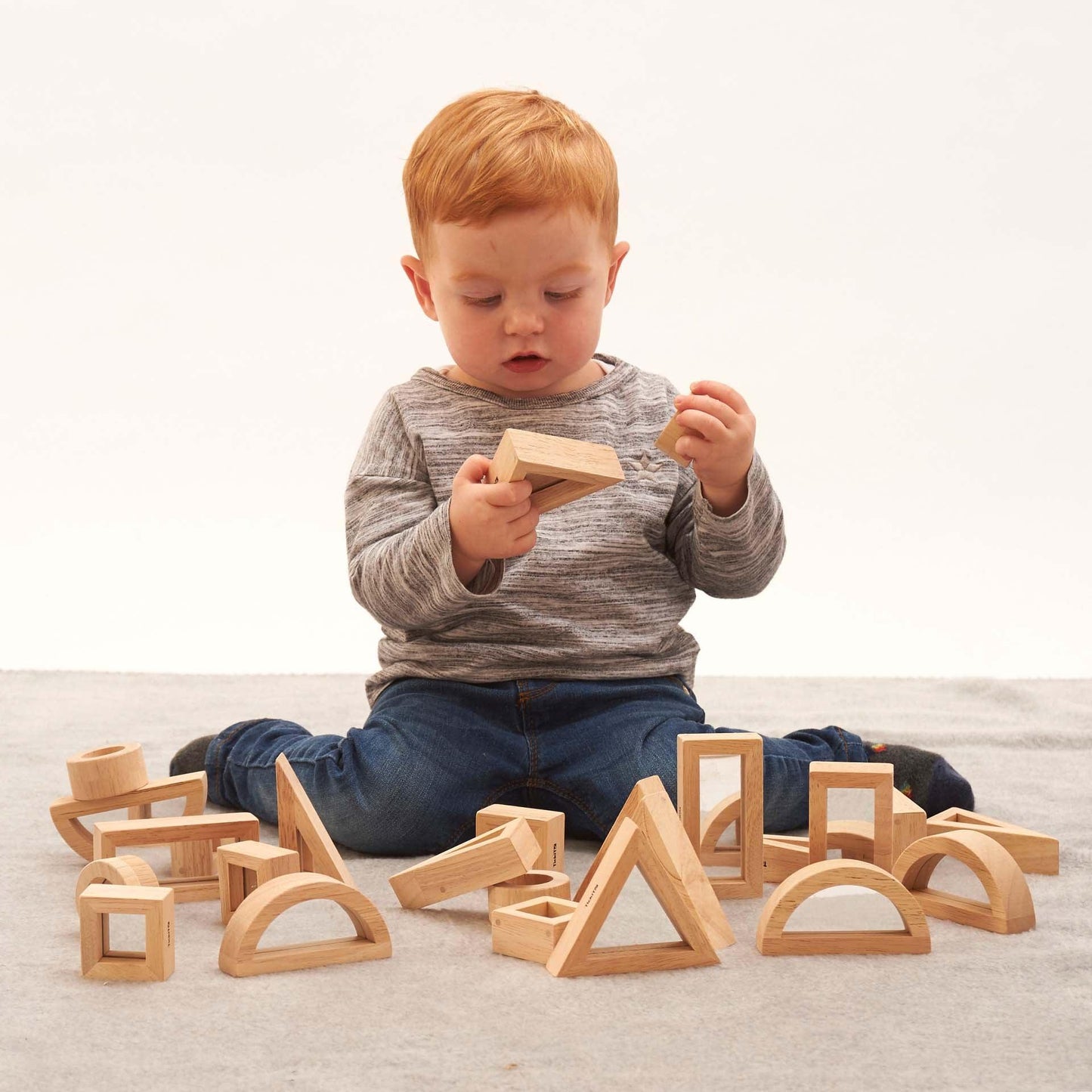 24 Bloques sensoriales de madera con espejo Tickit