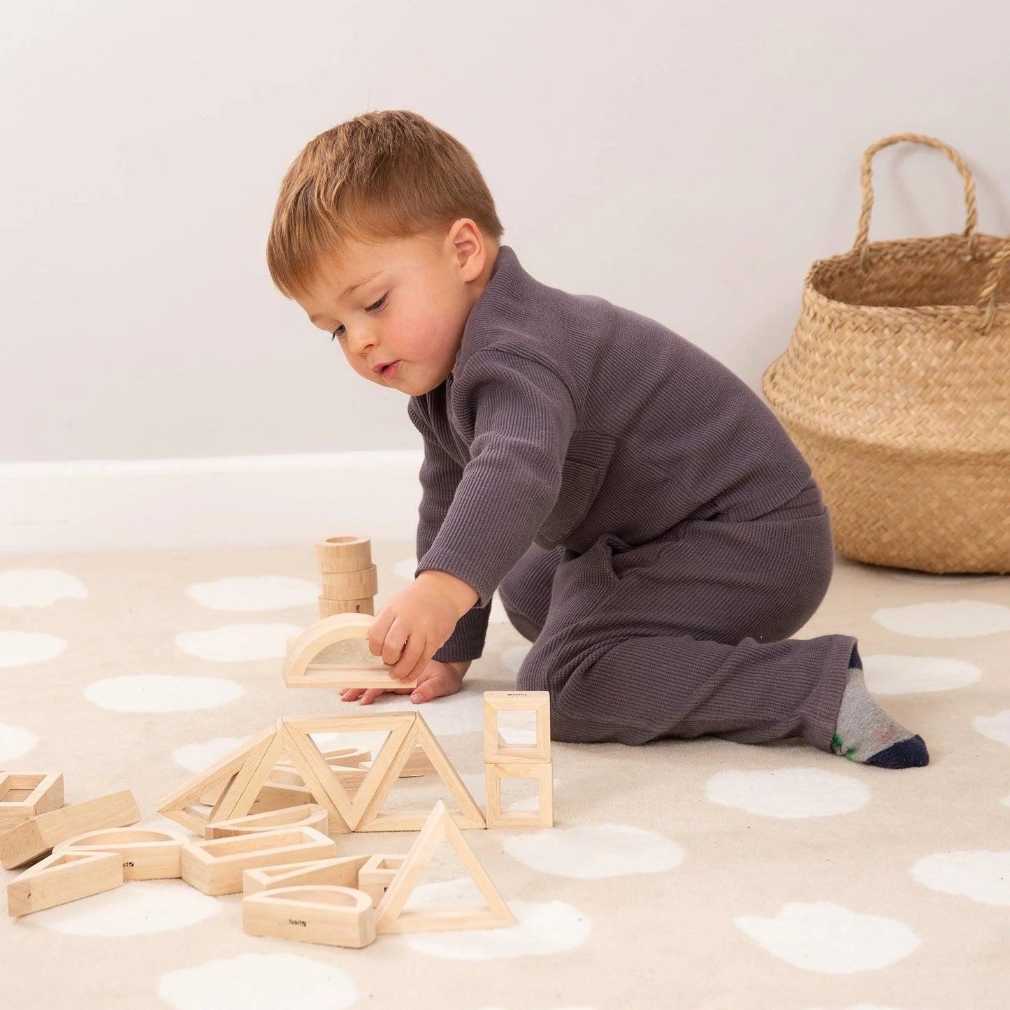 24 Bloques sensoriales de madera con espejo Tickit