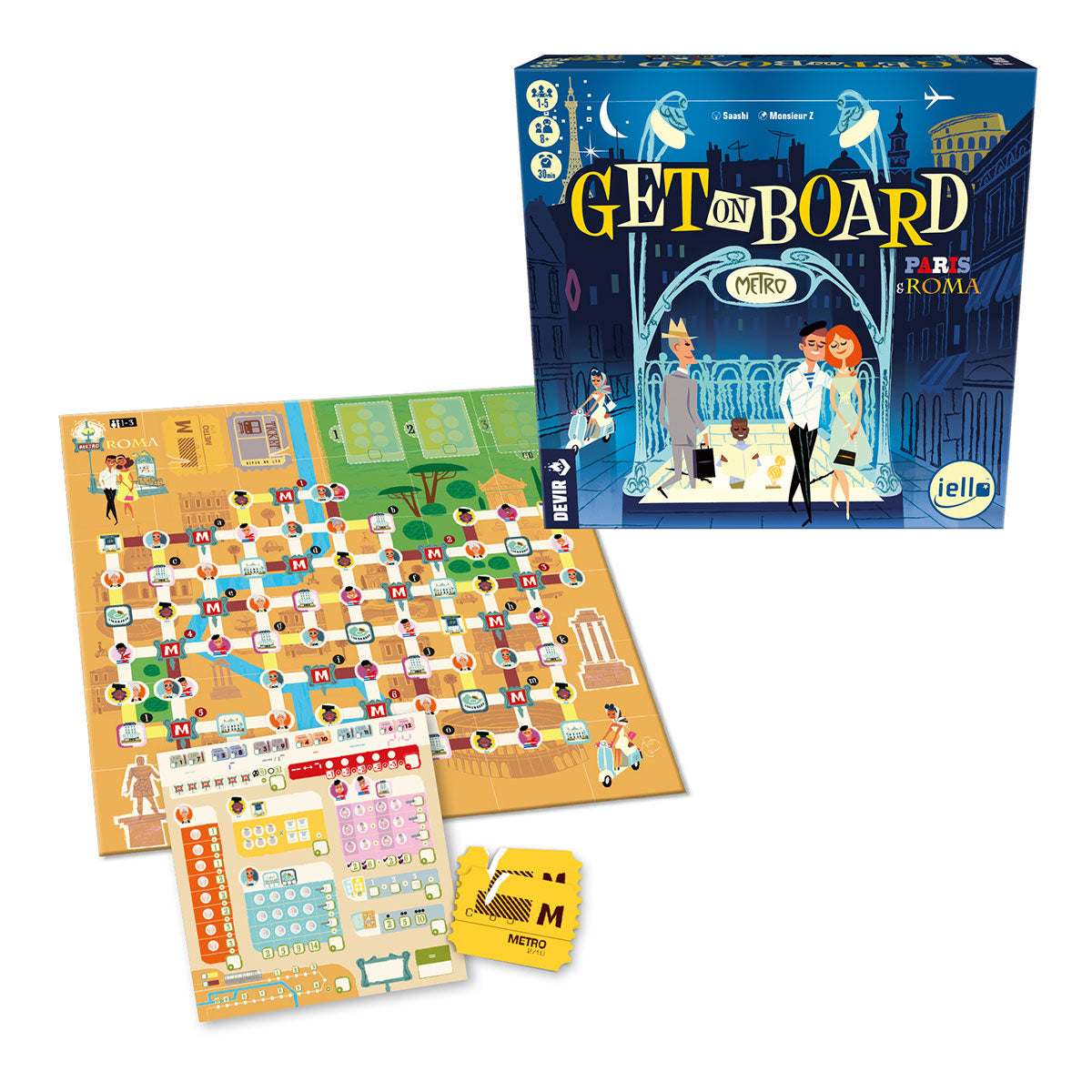 Get on Board Paris y Roma - Juego de mesa - Devir - Desde 8 años