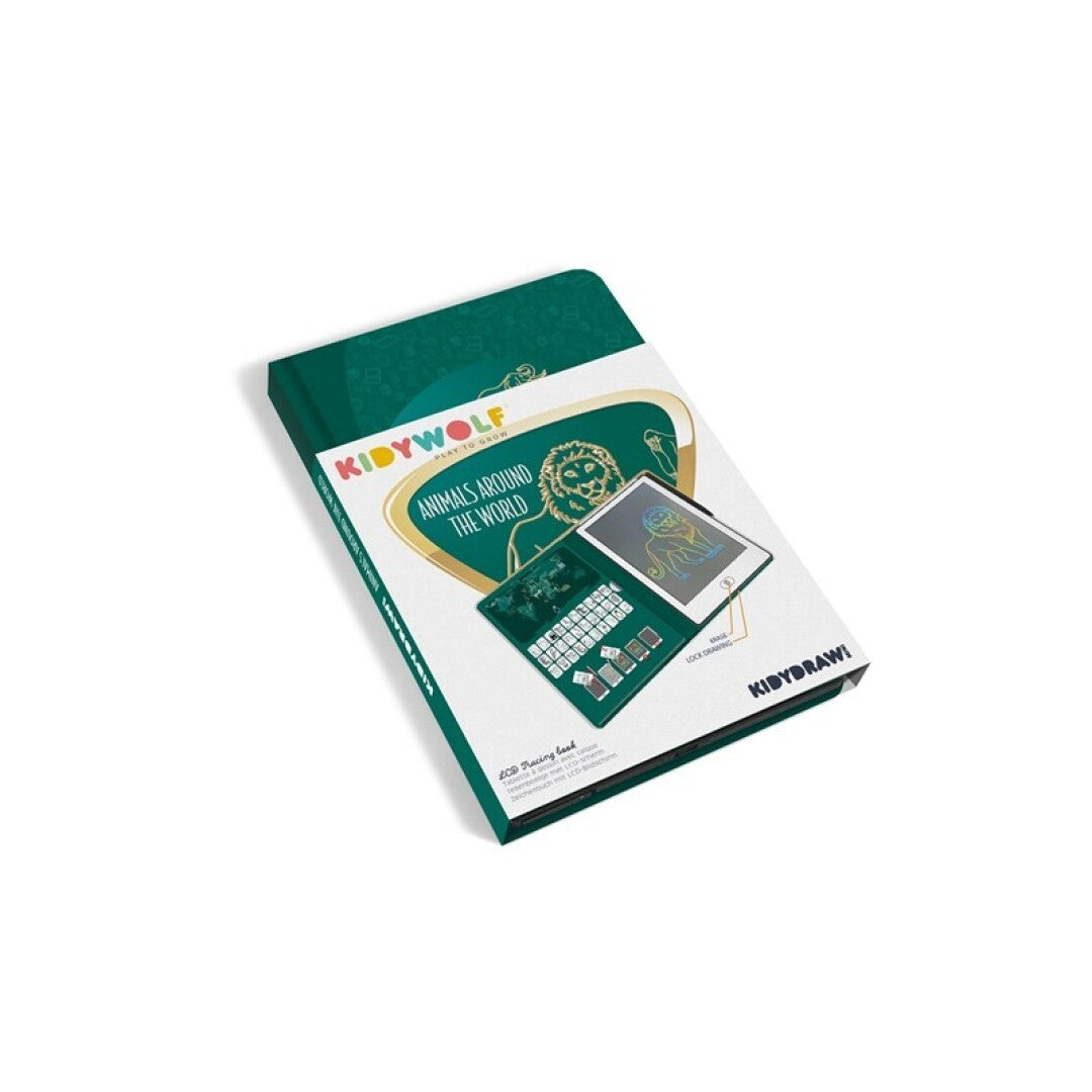 KIDYDRAW - MINI- Animales del mundo - Pizarra Portatil LCD para dibujar y calcar