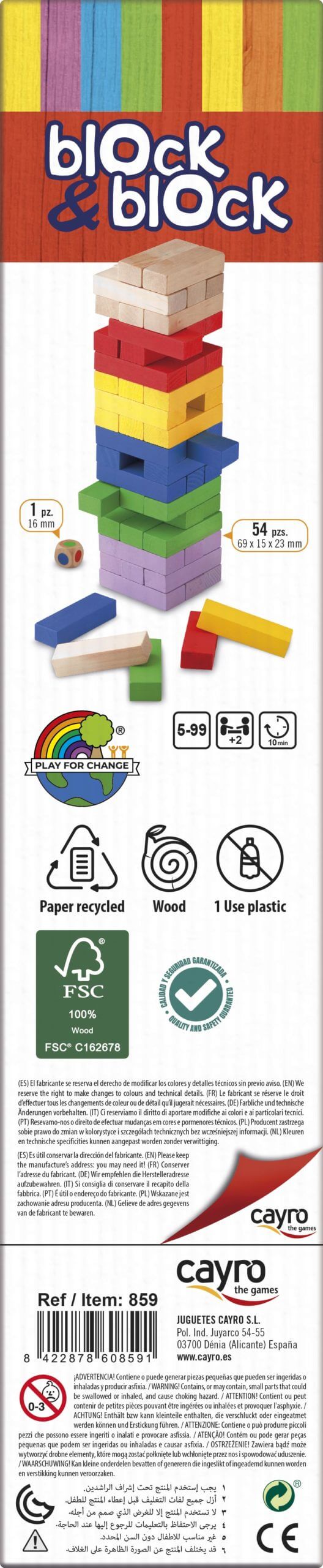 Block & Block Colores - Juego de mesa - Cayro - Desde 5 años Board Games