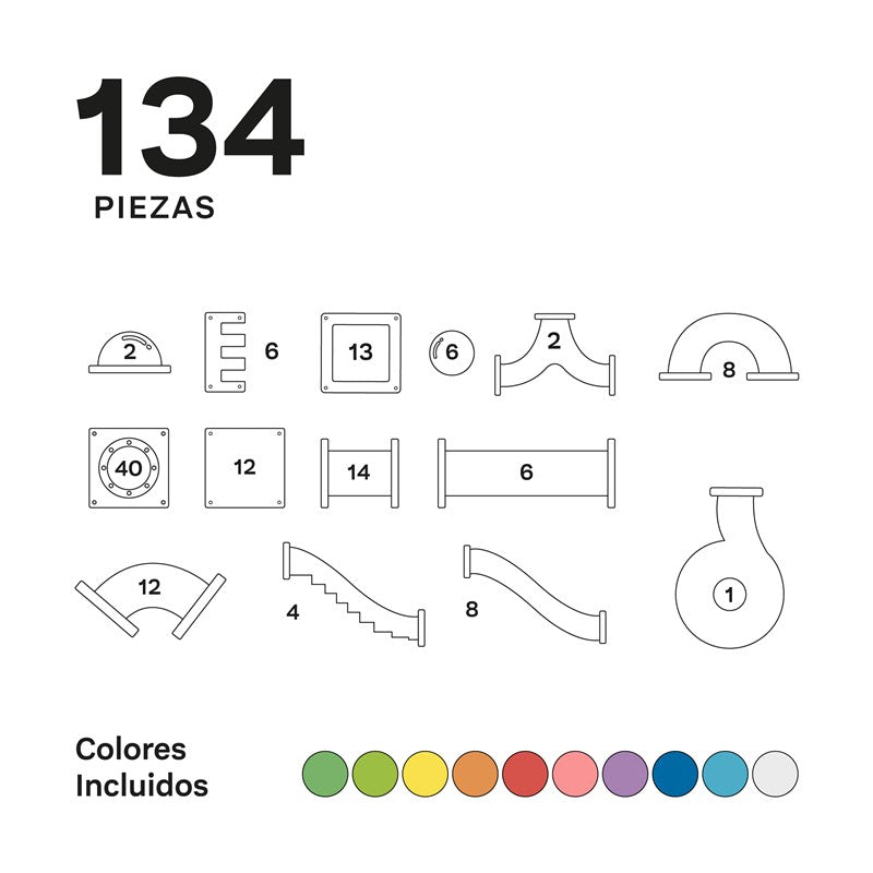 Braintoys Imanix Tobogan 134 piezas