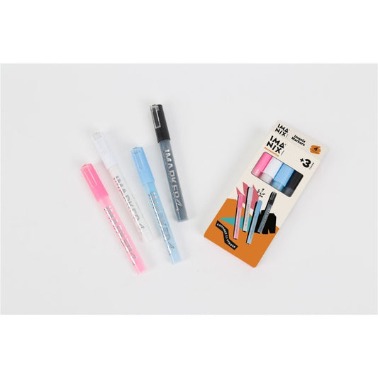 Braintoys Set de 4 Imarkers para Imanix (celeste, rosa, blanco y negro)