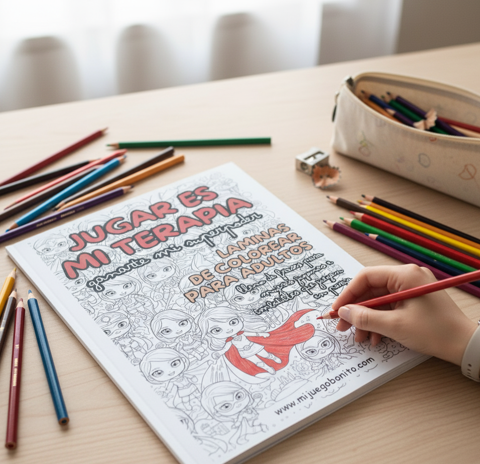 Jugar es mi terapia, ganarte mi superpoder - Sets de láminas para de colorear para mujeres jugonas - Mi Juego Bonito