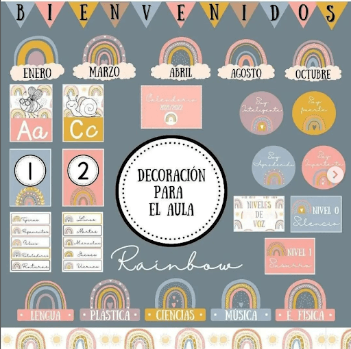 Decoración para el Aula Completa Rainbow | Ladycraft