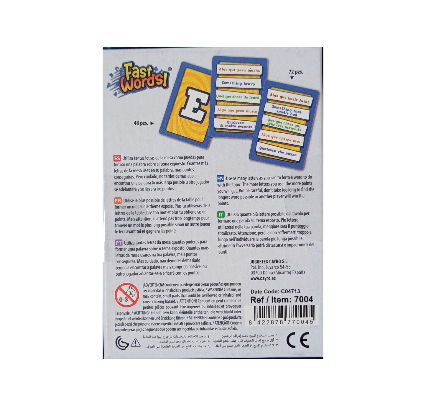 Fast Words - Juego de mesa - Cayro - Desde 8 años Board Games