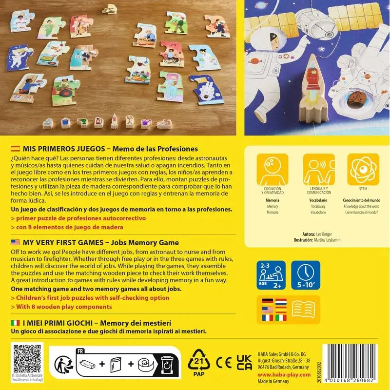 Mis primeros juegos Memo de las profesiones - Juego de mesa - Haba - Desde 2 años Board Games