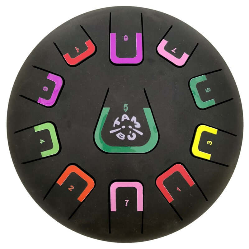 Tambú 8" 11 notas - Negro Mate - Sonidos Relajantes para Niños y Adultos ideales para iniciación en música