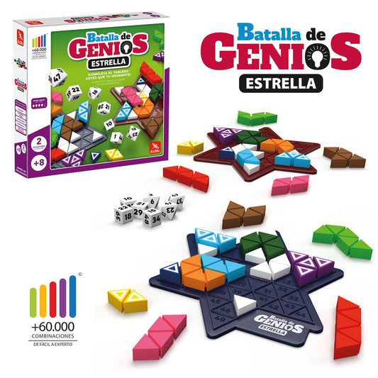 Batalla de Genios Estrella – Lógica, rapidez y muchas combinaciones · 8+ · 1-2 jugadores · 15 min · Ludilo