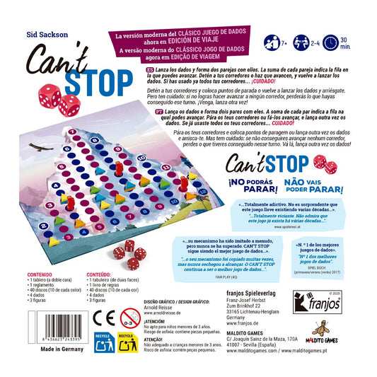 Can't Stop - Juego de mesa - MALDITO GAMES - Desde 7 años