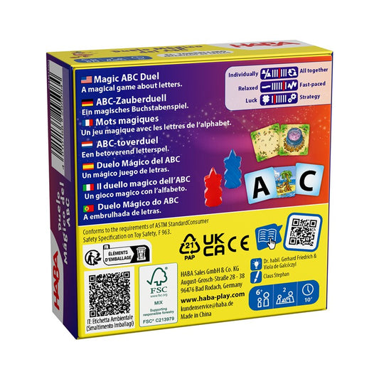 Duelo Mágico del ABC - Juego de mesa - Haba - 2-4 jugadores - 6+ años - 10 min