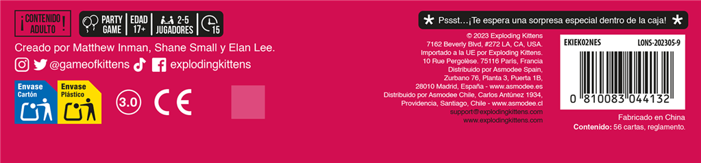 Exploding Kittens NSFW - Juego de mesa - Asmodee - +17 años
