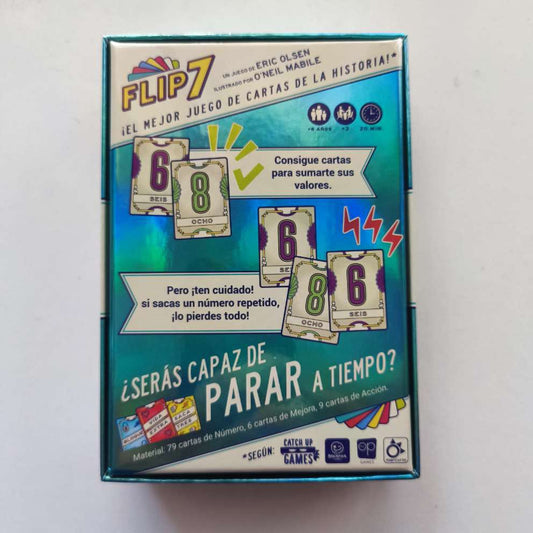 Flip 7, juego de cartas de gestión del riesgo, 20 minutos, desde 8 años
