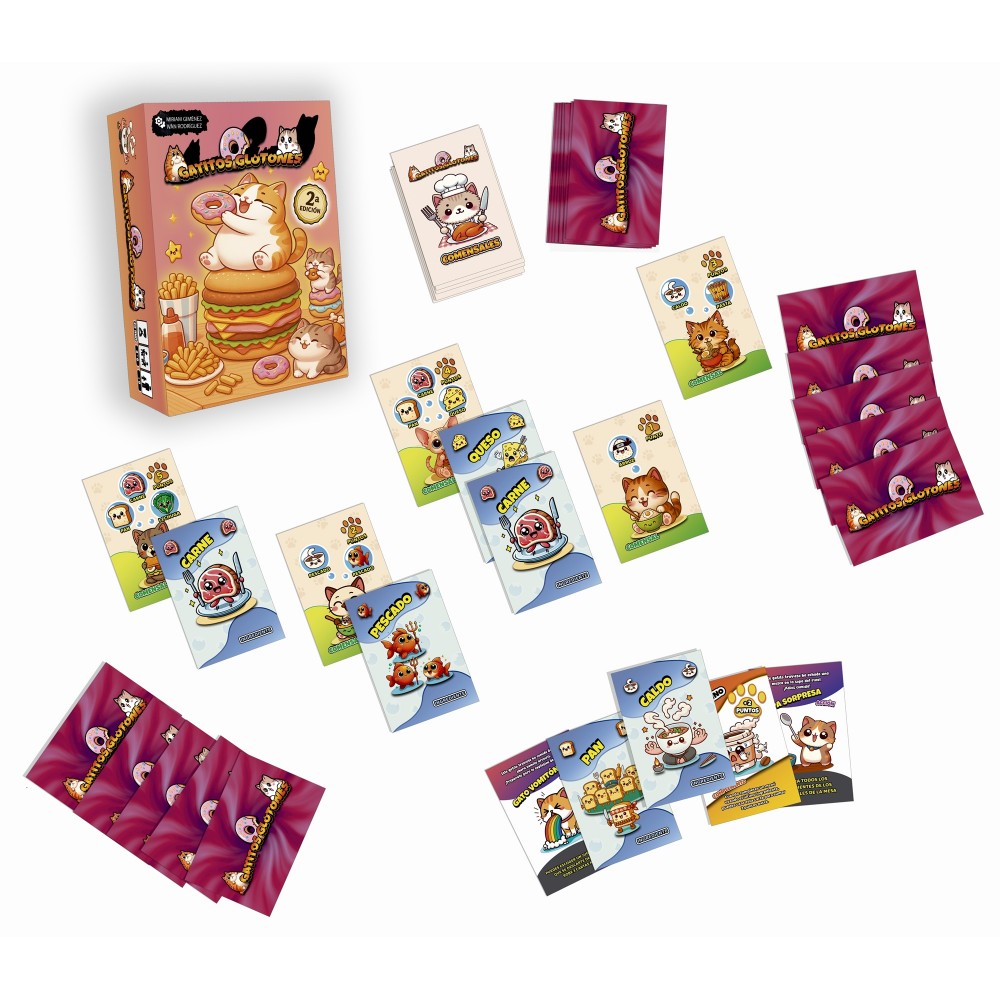 Gatitos Glotones, juego de cartas familiar y caótico, 20 minutos, desde 8 años