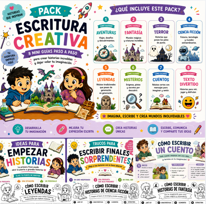 ✍️📚 PACK DE ESCRITURA CREATIVA 📚✍️ | Ladycraft