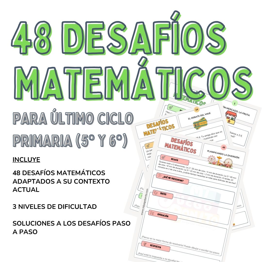 48 desafíos matemáticos para 5° y 6° Primaria | Mi Juego Bonito