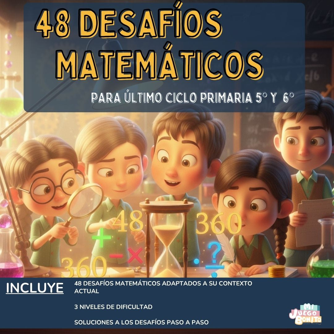 48 desafíos matemáticos para 5° y 6° Primaria | Mi Juego Bonito