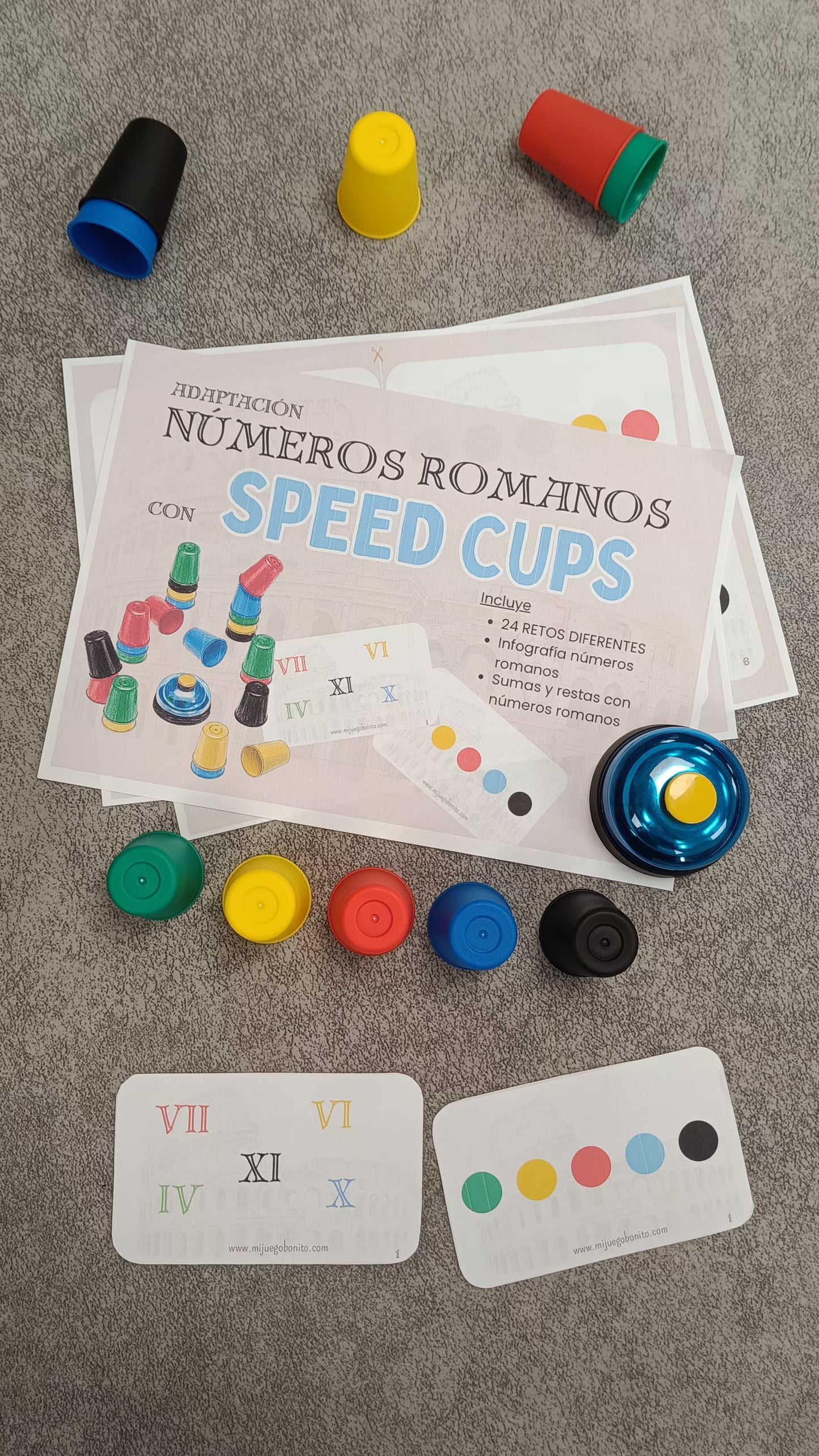 Adaptación para practicar los números romanos con Speed Cups | Mi Juego Bonito
