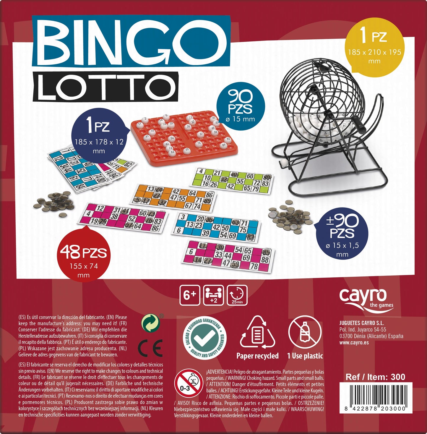 BINGO LOTTO - Juego de mesa - Cayro - Desde 7 años