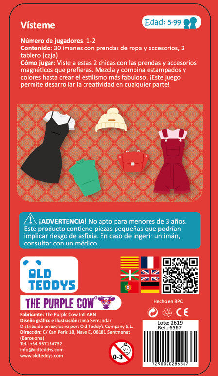 TO GO - Vísteme - Juego vestir personajes imantado - The Purple Cow - 1-2 jugadores - 5+ años - 5-10 min
