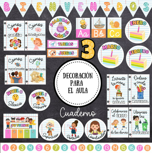 Decoración para el Aula Cuaderno | Ladycraft