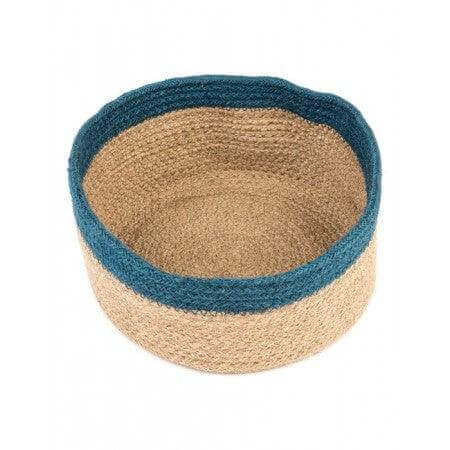 Cesta redonda borde color azul Cestas Comercio Justo Home & Garden