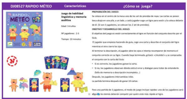 Cool School Rapido Meteo - Juego de mesa - Djeco - Desde 3 años