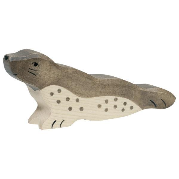 Foca con la cabeza alzada - Animal de madera - HOLZTIGER - Mi Juego Bonito
