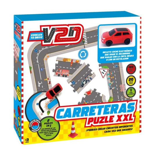 Puzzle XXL Carreteras Con Coche con sensor desde los 3 años