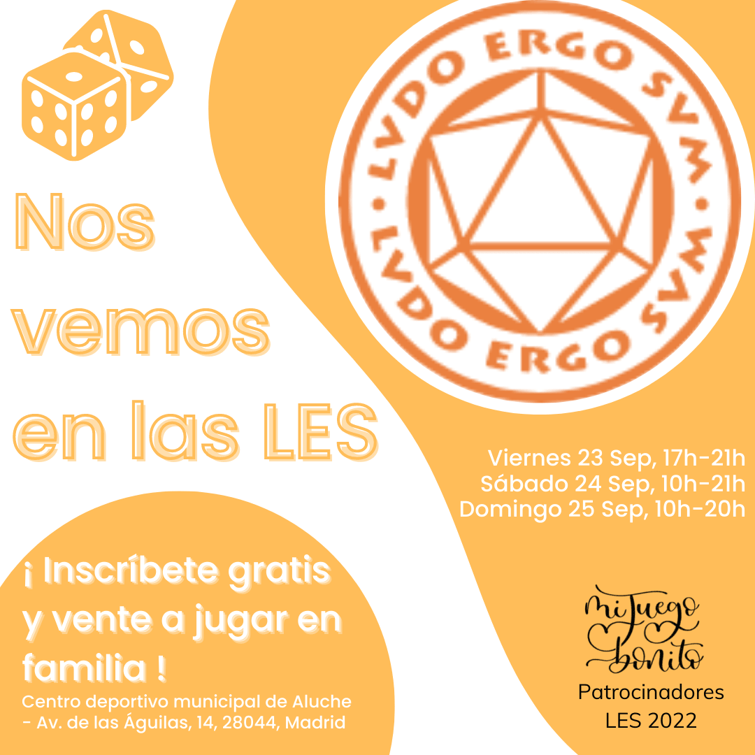 Del 23 al 25 de septiembre nos vemos en las Les2022 en Madrid ¿Quieres venir a uno de los mayores eventos de juegos de de mesa que se celebran? 🗓️ Desde el próximo viernes 23 al domingo 25 de septiembre estaremos en las Jornadas Solidarias de Juegos de m