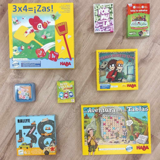 Juegos de mesa para practicar y aprender las tablas de multiplicar jugando matemáticas,multiplicar