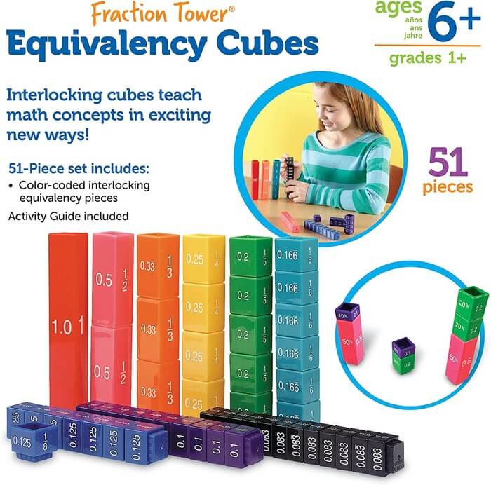 JUEGO SET CUBOS DE EQUIVALENCIA FRACTION TOWER | Learning Resources