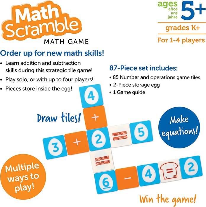 MATH SCRAMBLE Juego de mesa MATEMATICAS | Learning Resources Educational Toys