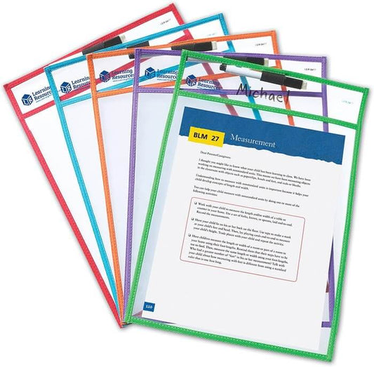 JUEGO FUNDAS TRANSPARENTES PARA ESCRIBIR Y BORRAR | Learning Resources Educational Toys