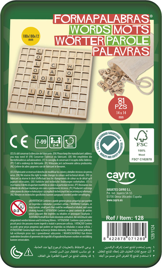 FORMAPALABRAS METAL BOX - Juego de mesa - Cayro - Desde 7 años