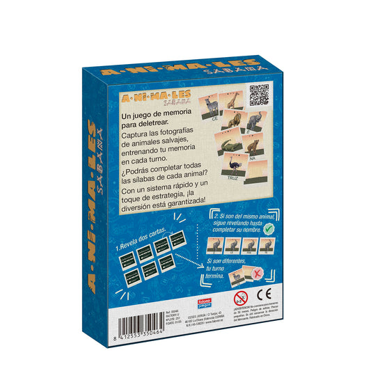 Animales (A-ni-ma-les) Sabana - Juego de mesa - CLASS GAMES - Desde 6 años - 2 a 5 jugadores