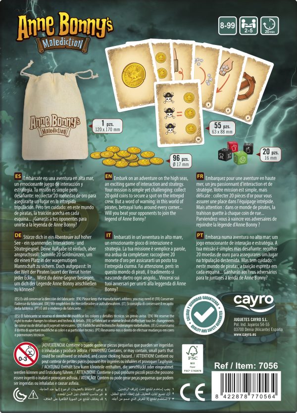 ANNE BONNY’S MALEDICTION - Juego de mesa - Cayro - Desde 8 años - De 2 a 5 jugadores