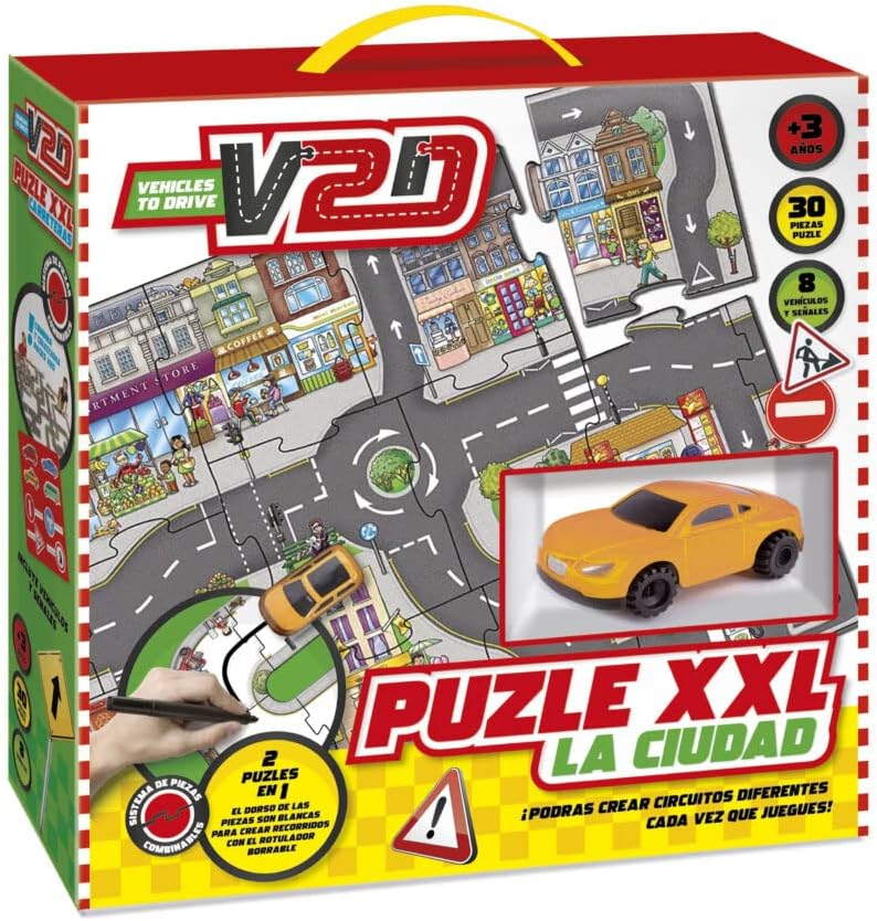 Puzzle XXL La Ciudad Con Coche con sensor desde los 3 años
