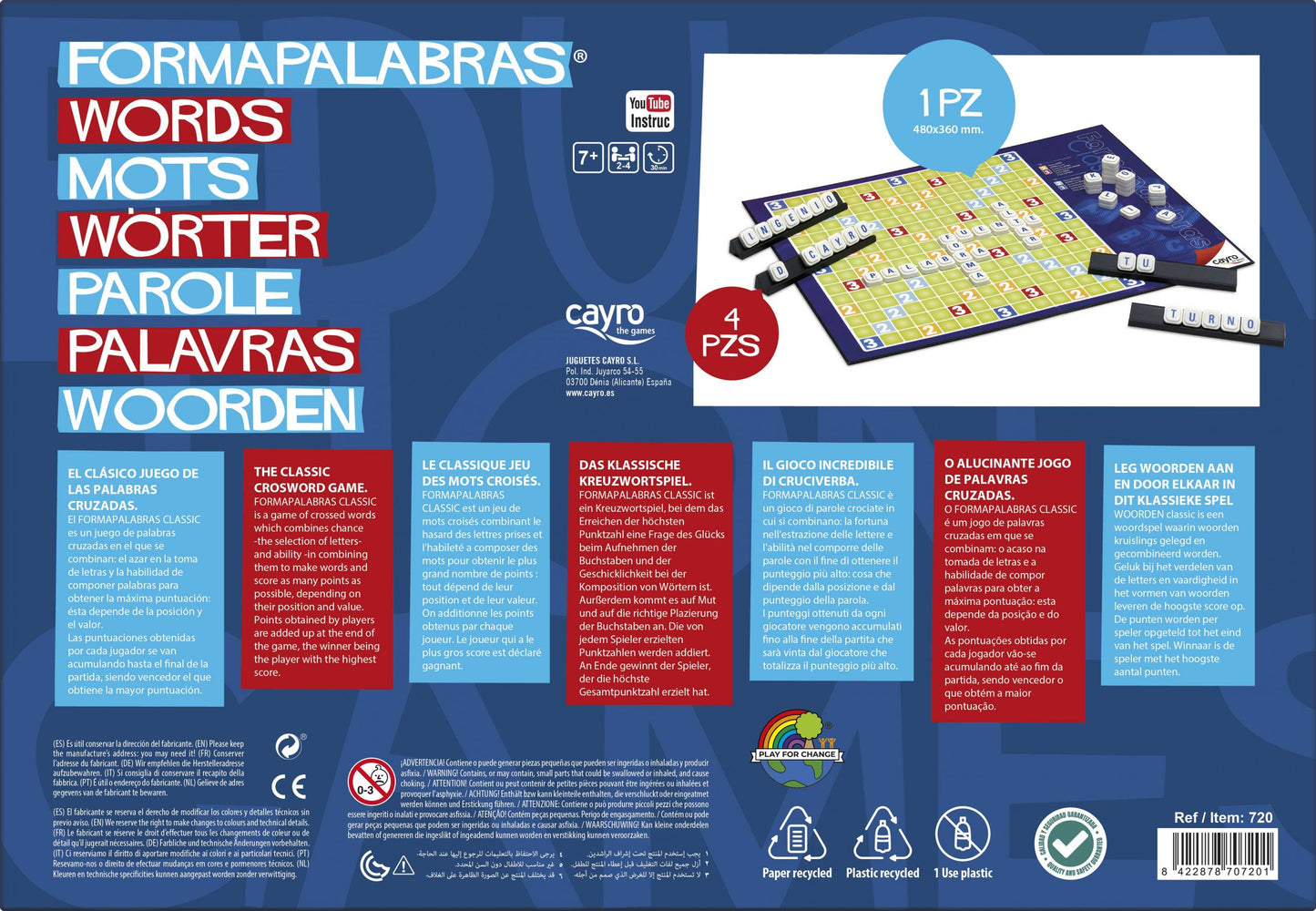 FORMAPALABRAS - Juego de mesa - Cayro - Desde 7 años