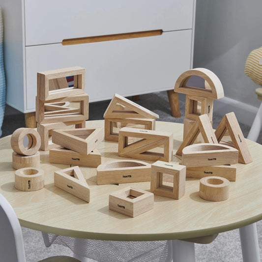 24 Bloques sensoriales de madera con espejo Tickit