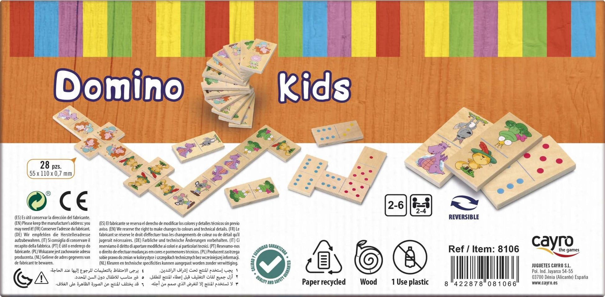 Domino KIDS Gigante XXL - Juego de mesa - Cayro - Desde los 2 años Board Games