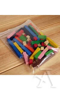 Juego de regletas con 61 regletas colores 2x2cm en bolsa Games