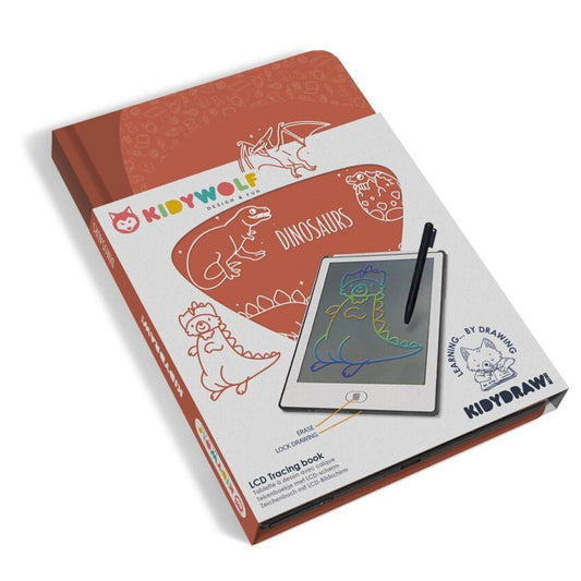 KIDYDRAW - MINI- Dinos  - Pizarra Portatil LCD para dibujar y calcar