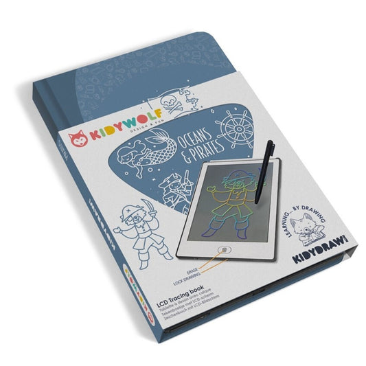 KIDYDRAW - MINI-Piratas  - Pizarra Portatil LCD para dibujar y calcar
