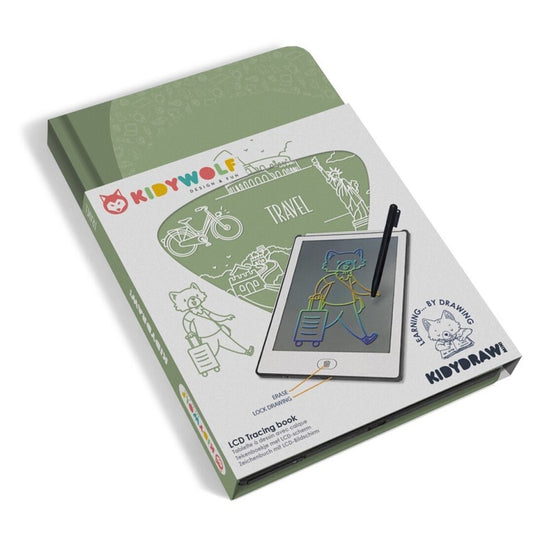 KIDYDRAW - MINI- Viajes  - Pizarra Portatil LCD para dibujar y calcar